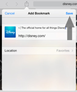 Add Bookmark Safari iOS 7