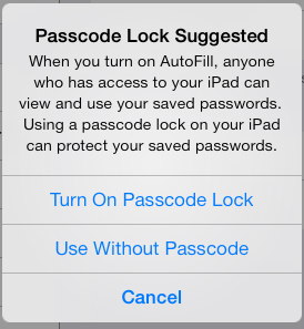 AutoFill Password Safari iOS 7